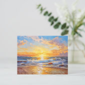 Zonsondergang boven het zee van de oostzee briefkaart (Staand voorkant)