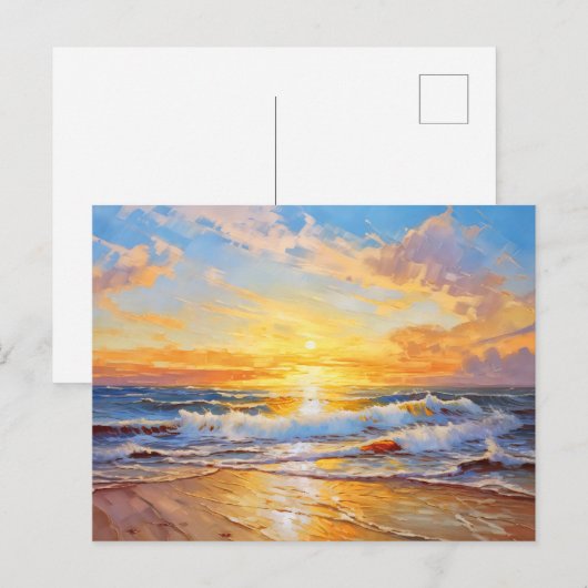 Zonsondergang boven het zee van de oostzee briefkaart (Voorkant / Achterkant)