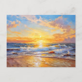 Zonsondergang boven het zee van de oostzee briefkaart (Voorkant)