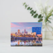 Zonsondergang boven Indianapolis, Indiana, Verenig Briefkaart (Staand voorkant)