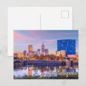 Zonsondergang boven Indianapolis, Indiana, Verenig Briefkaart (Voorkant / Achterkant)