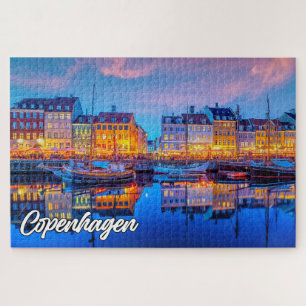 Zonsondergang boven Kopenhagen, Denemarken Legpuzzel