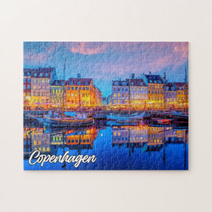 Zonsondergang boven Kopenhagen, Denemarken Legpuzzel