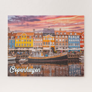Zonsondergang boven Kopenhagen, Denemarken Legpuzzel
