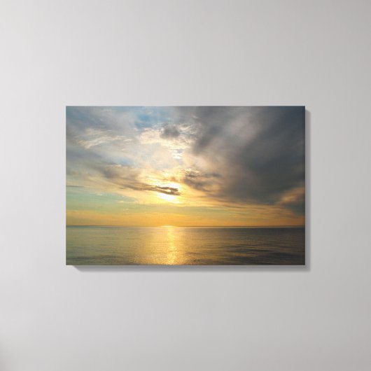 Zonsondergang boven Lake Superior — The Breakers Canvas Afdruk (Voorkant)