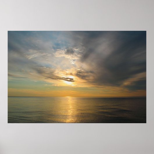 Zonsondergang boven Lake Superior — The Breakers Poster (Voorkant)