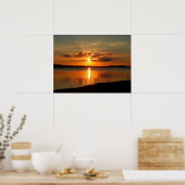 Zonsondergang boven Lake Thurmond Poster (Keuken)