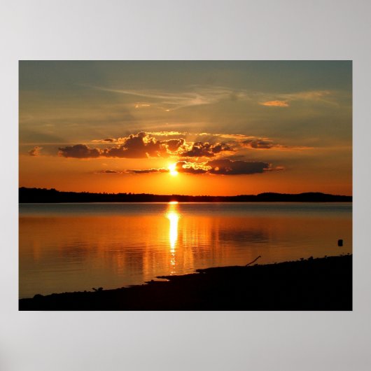 Zonsondergang boven Lake Thurmond Poster (Voorkant)
