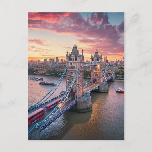 Zonsondergang boven Londen Briefkaart (Voorkant)