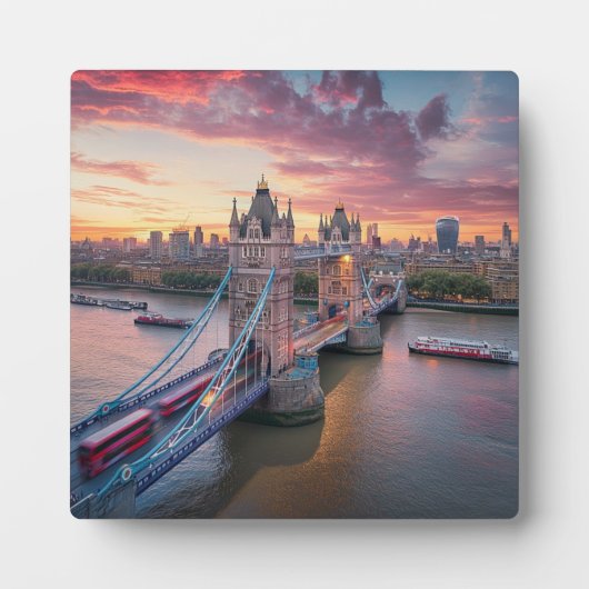 Zonsondergang boven Londen Fotoplaat (Voorkant)