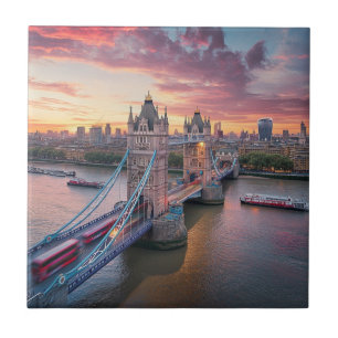 Zonsondergang boven Londen Tegeltje