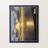 zonsondergang boven mediterraan Zee op Malta Legpuzzel (Verticaal)