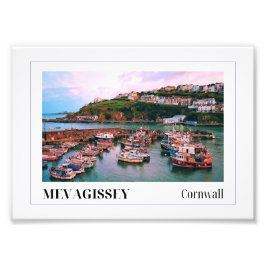 Zonsondergang boven Mevagissey, Cornwall Foto Afdruk