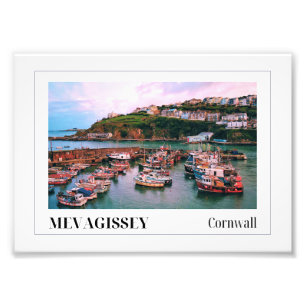 Zonsondergang boven Mevagissey, Cornwall Foto Afdruk