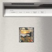 Zonsondergang boven Ocean Window Uitzicht Magneet (Insitu (Vaatwasser))