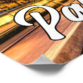 Zonsondergang boven Parijs, Frankrijk Poster (Hoek)