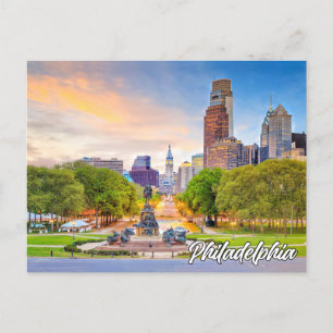 Zonsondergang boven Philadelphia, Pennsylvania Briefkaart
