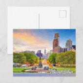 Zonsondergang boven Philadelphia, Pennsylvania Briefkaart (Voorkant / Achterkant)