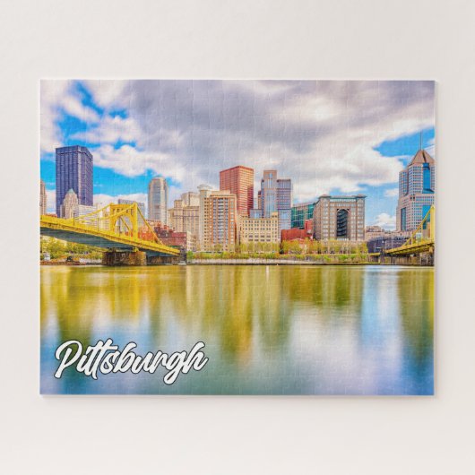 Zonsondergang boven Pittsburgh, Pennsylvania Legpuzzel (Horizontaal)