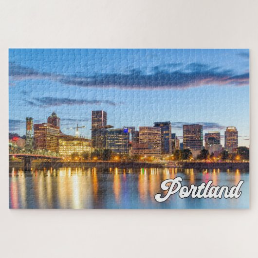 Zonsondergang boven Portland, Oregon Legpuzzel (Horizontaal)