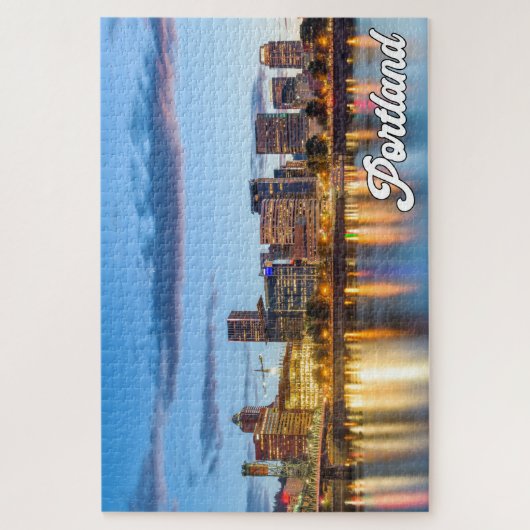 Zonsondergang boven Portland, Oregon Legpuzzel (Verticaal)