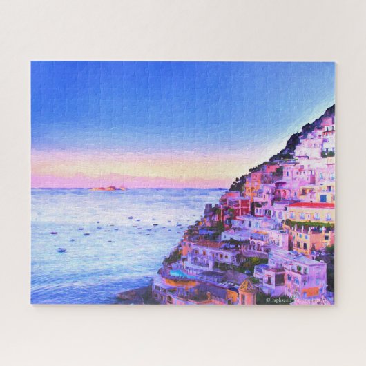 Zonsondergang boven Positano, Italië Legpuzzel (Horizontaal)