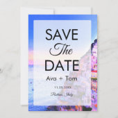 Zonsondergang boven Positano, Italië Save the Date Kaart (Voorkant)