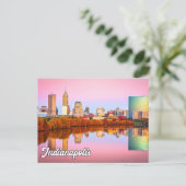 Zonsondergang boven Prachtige Indianapolis, Indian Briefkaart (Staand voorkant)