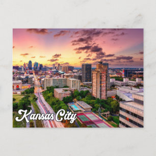Zonsondergang boven Prachtige Kansas City, Missour Briefkaart