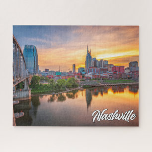 Zonsondergang boven Prachtige Nashville, Tennessee Legpuzzel