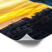 Zonsondergang boven replica van het Liberty-standb Poster (Hoek)
