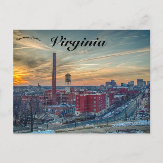 Zonsondergang boven Richmond Virginia Briefkaart (Voorkant)