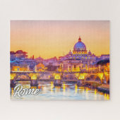 Zonsondergang boven Rome, Italië Legpuzzel (Horizontaal)