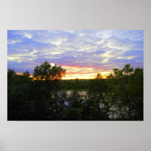 Zonsondergang boven Stilwell Pond Poster