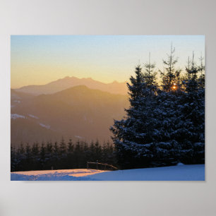 Zonsondergang boven Tatra Poster