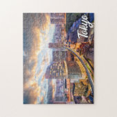Zonsondergang boven Tokio, Japan Legpuzzel (Verticaal)