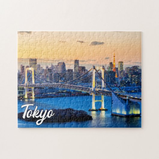 Zonsondergang boven Tokio, Japan Legpuzzel (Horizontaal)