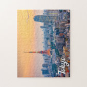 Zonsondergang boven Tokio, Japan Legpuzzel (Verticaal)