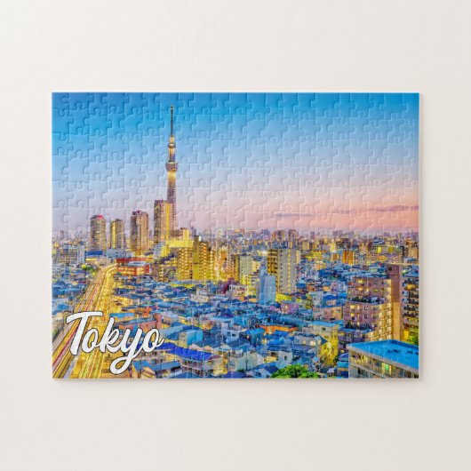 Zonsondergang boven Tokio, Japan Legpuzzel (Horizontaal)