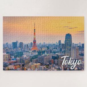 Zonsondergang boven Tokio, Japan Legpuzzel