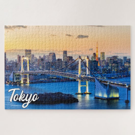 Zonsondergang boven Tokio, Japan Legpuzzel (Horizontaal)