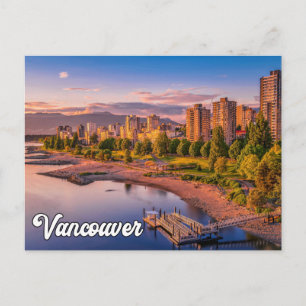 Zonsondergang boven Vancouver, British Columbia Briefkaart