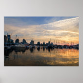 Zonsondergang boven Vancouver Skyline Poster (Voorkant)