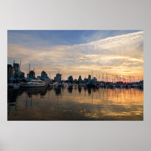 Zonsondergang boven Vancouver Skyline Poster