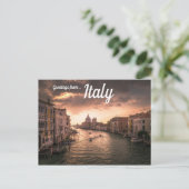 Zonsondergang boven Venetië Italië Briefkaart (Staand voorkant)