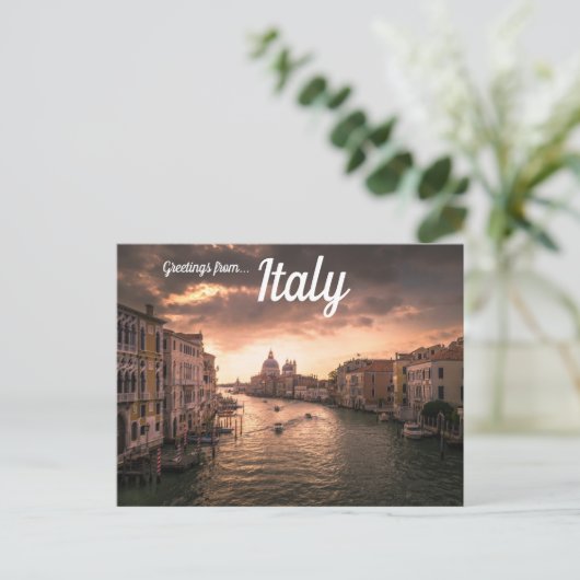 Zonsondergang boven Venetië Italië Briefkaart (Staand voorkant)