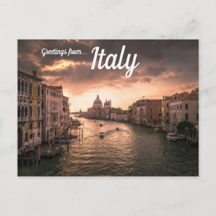 Zonsondergang boven Venetië Italië Briefkaart