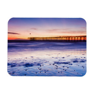 Zonsondergang boven Ventura Pier en strand Magneet