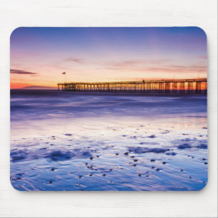 Zonsondergang boven Ventura Pier en strand Muismat