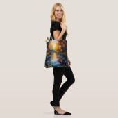 Zonsondergang boven vijverimpressionisme tote bag (Op model)